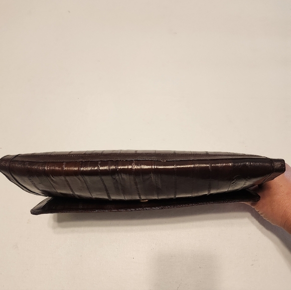 Vintage Espresso Brown Eelskin Clutch - Picture 11 of 16